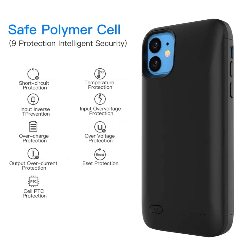 Новинка для iPhone 11 чехол с аккумулятором 6200mAh Rechar карта памяти 3