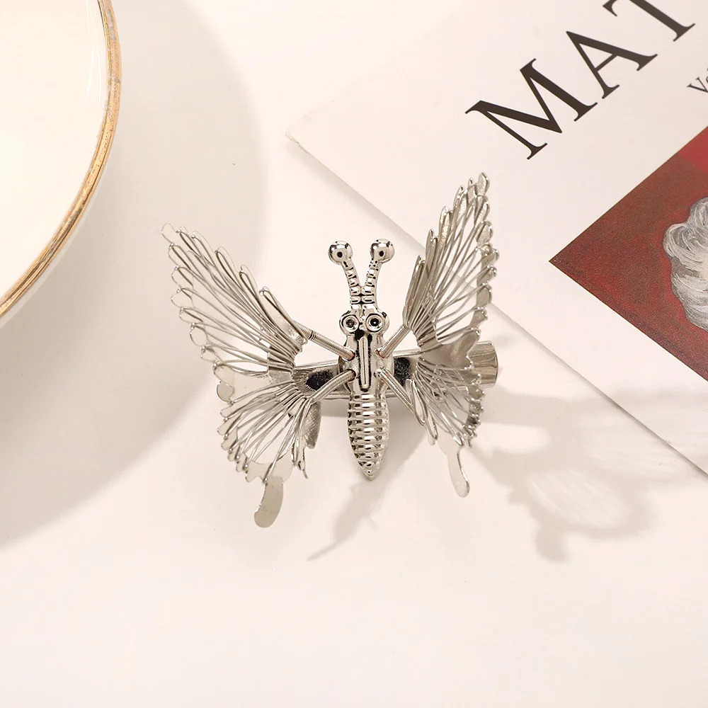 Neue Mode Die Bewegliche Schmetterling Haarnadel Nette Gold Haar Zubehör Ins Vintage Mädchen Tier Haarband Haarspangen – Detail 5