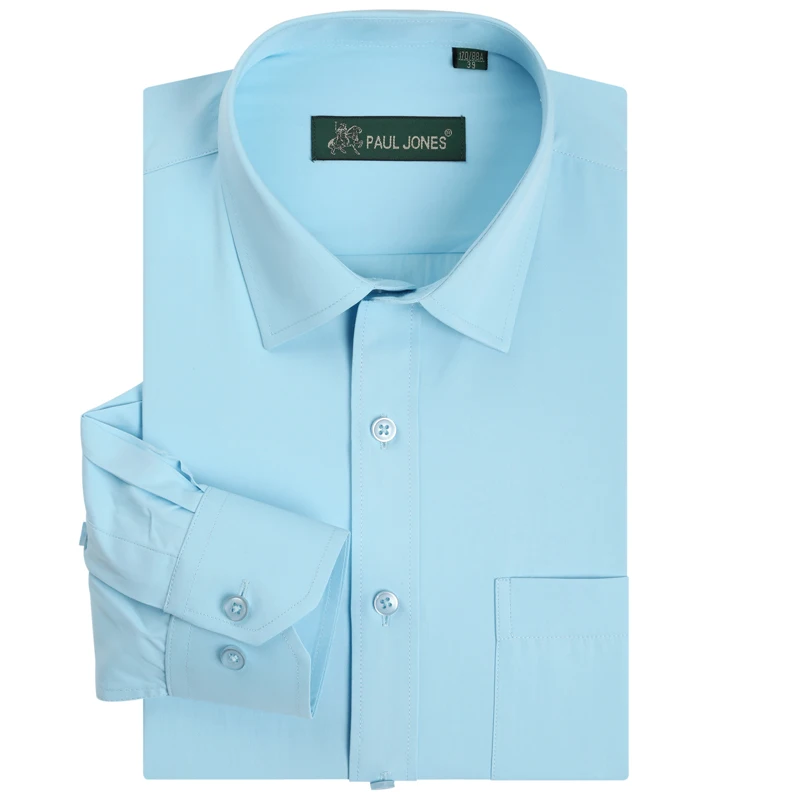 Classic Style Men's Formal Business Shirts Easy Care Brand Long Sleeve Men Dress Shirts Social Office Clothing for Men
