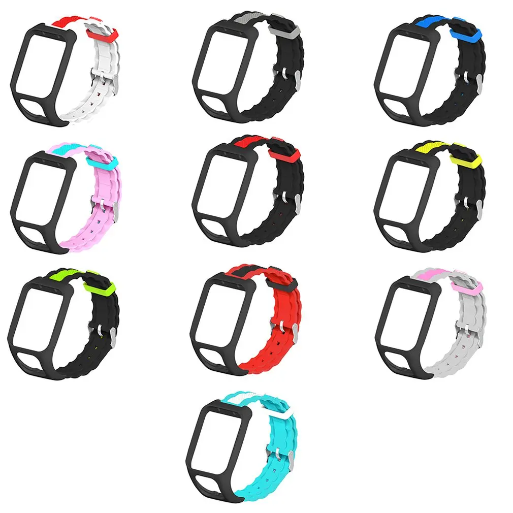 Для Tomtom Runner3 для Tomtom Adventurer три бусины волна Двухцветный силиконовый ремешок Профессиональный Гладкий минималистичный дизайн