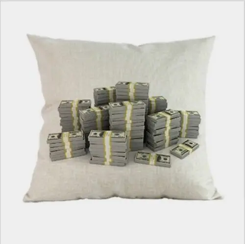Hot US Case Home pattern Pillow Bill Dollar Decor Funny Money Pillowcase Wealth 