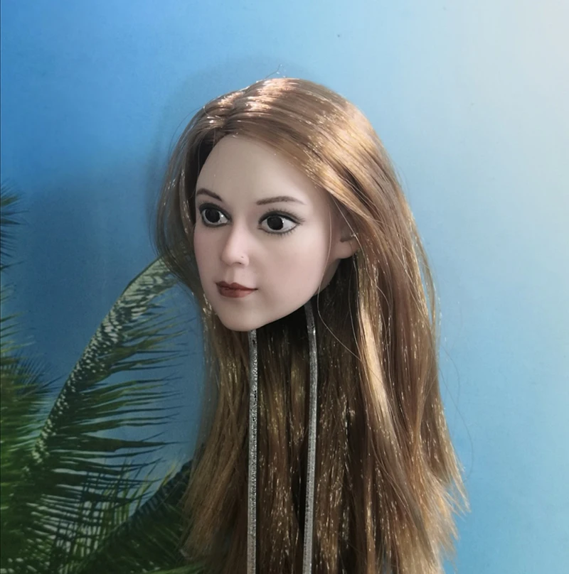 1/6 мультяшная девушка женская голова лепите большие глаза золотые волосы для 12