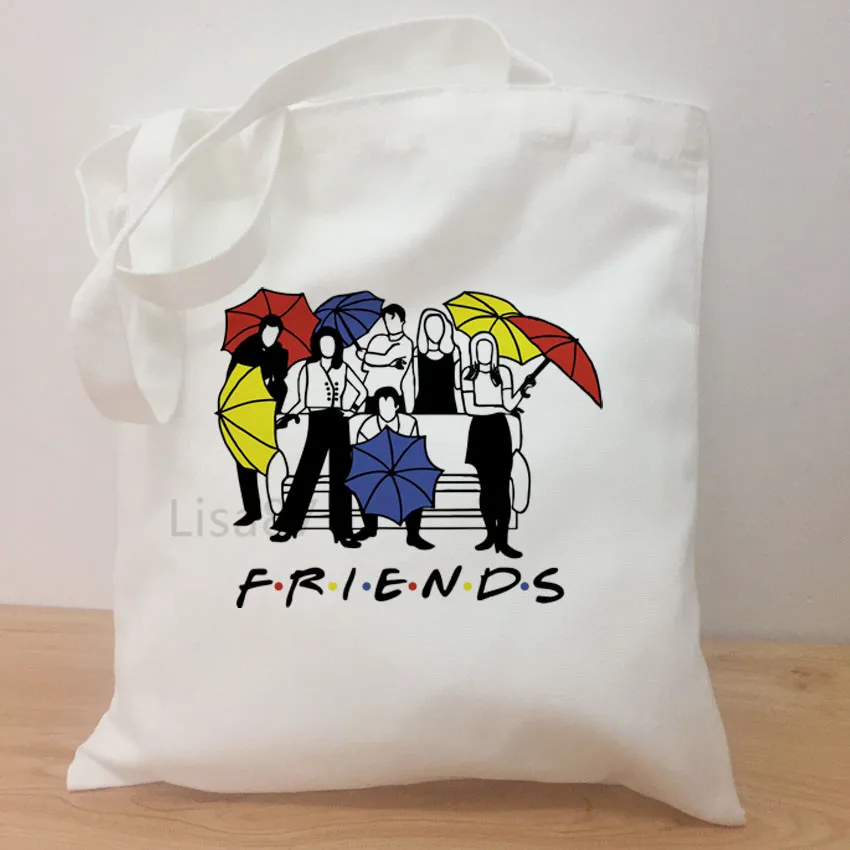 Casual shoulder large capacity simple shopping bag Friends TV Fans girls hand bag women simple package bag Tote Bag - Цвет: C3