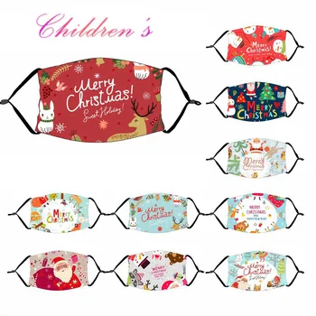 

Dust Mask Kids Christmas Print Windproof Cute Multi-purpose Face Cover Children Mask Fashion 2020 Facemask PM2.5 Filter