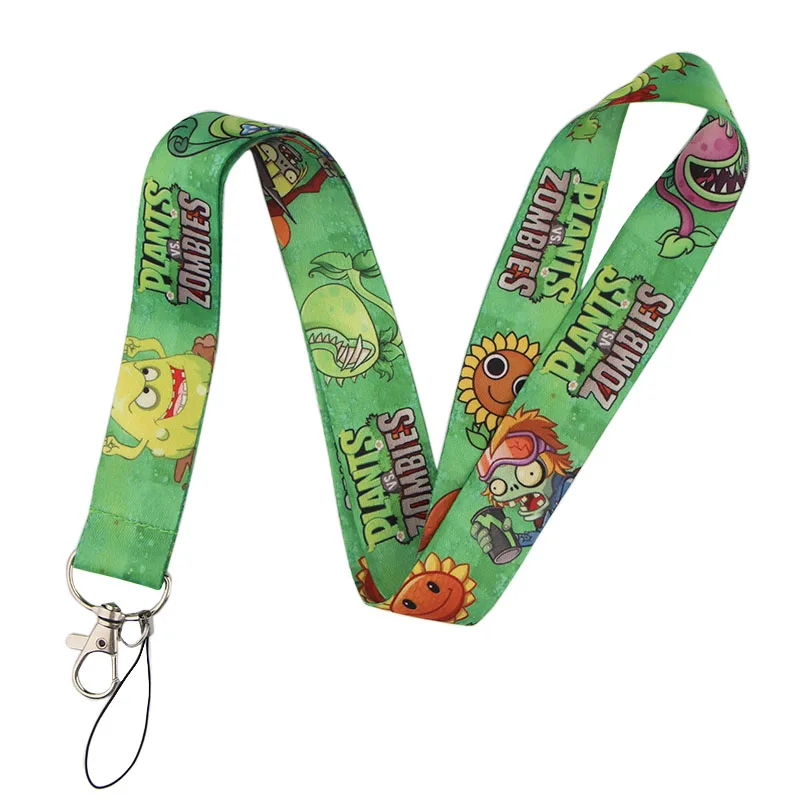 PC227 растения брелок в форме зомби Lanyards держатель удостоверения личности ID карта Пропуск Тренажерный зал мобильный телефон USB бейдж держатель ключевой ремень