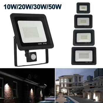 

Waterproof LED Street Light 10W 20W 30W 50W Adjustable Floodlight With PIR Motion Sensor Outdoor Spotlight For Garden StreetHot