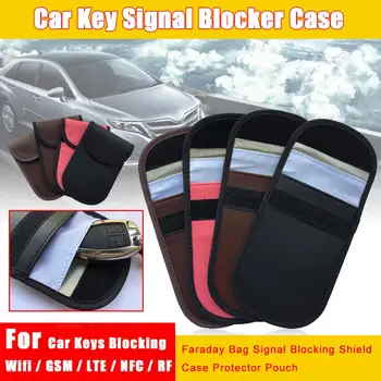 

GSM/LTE/NFC/RF Signal Blocking Bag Cover car key signal blocker case Pouch For Keyless Car Keys Radiation Protection Cell Phone