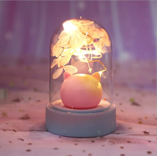 Creative Night Light Craft Home Decoration Romantic Table Lamp Home Student Gift Flower Wish Star Light LED Glass Night Lamp - Испускаемый цвет: D