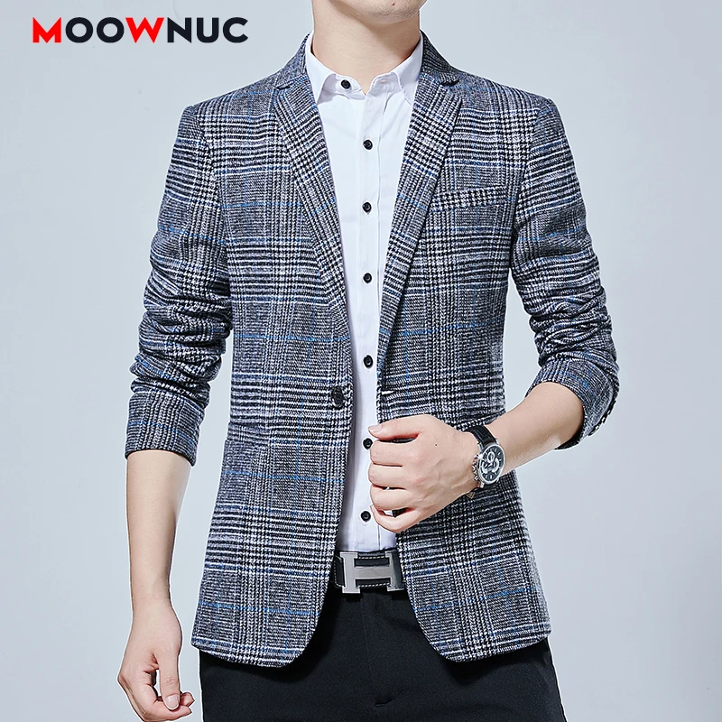 Повседневные Костюмы Осенние новые мужские блейзеры повседневный зимний