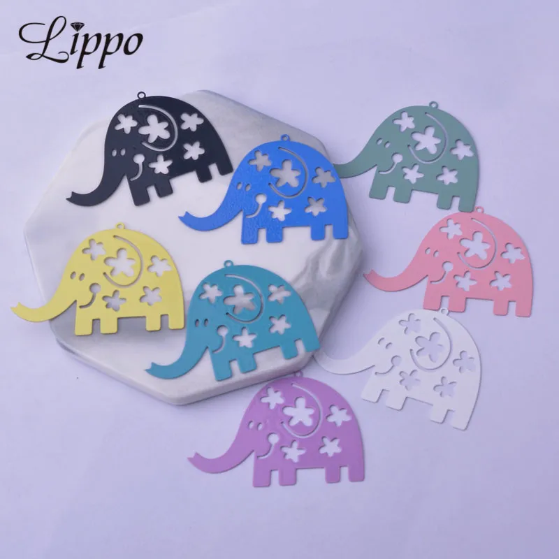 30 Stück AB5709 35*48mm Bunte Tier-Elefanten-Anhänger Niedliche Elefanten-Anhänger