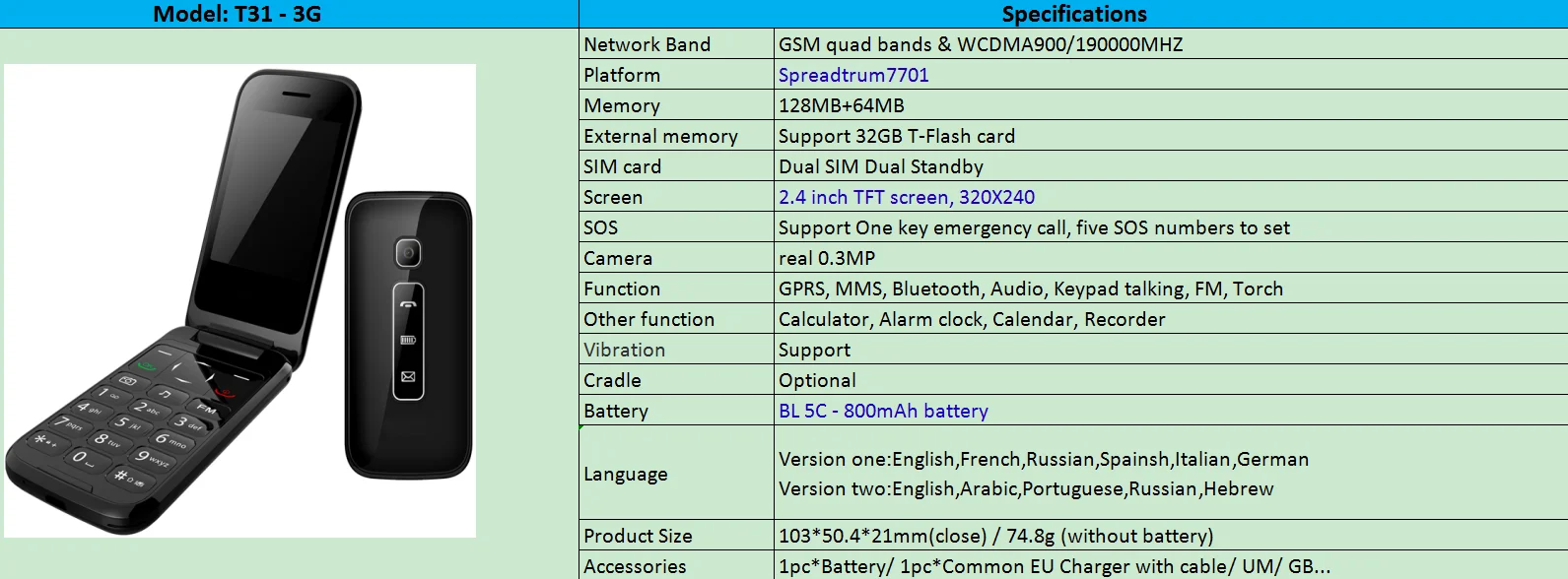 WCDMA 3g флип-телефон YINGTAI T31 флип для старшего кнопочного мобильного телефона SOS Вызов FM функция для пожилых людей клавиатура раскладушка мобильного телефона