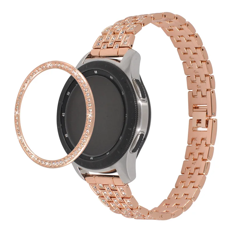 gold Для часов samsung с бриллиантовым кольцом обод колеса samsung Galaxy Watch 42 мм клеющаяся крышка против царапин время металлическое кольцо часы аксессуары - Цвет: gold
