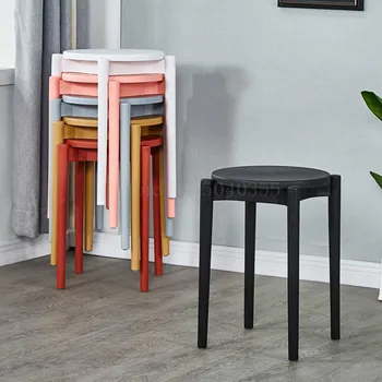 

Plastic stool fashion Nordic creative high makeup stool living room home dining stool restaurant simple stool