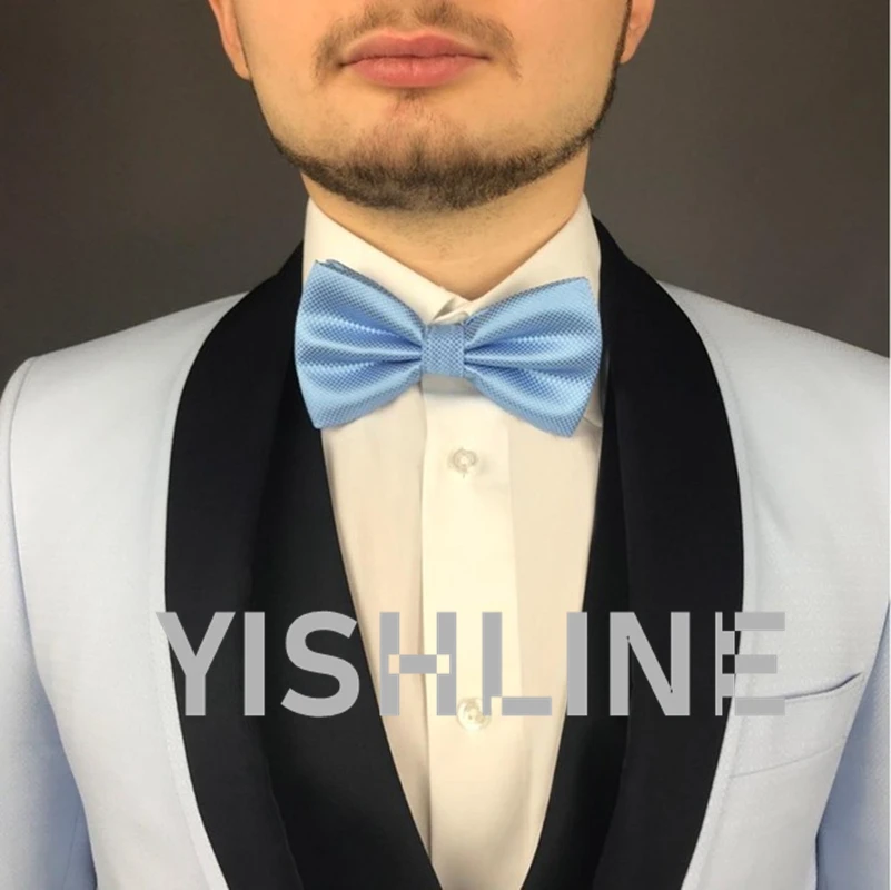Регулируемый мужской однотонный шелковый галстук бабочка из полиэстера для