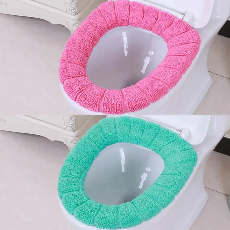 pinkx2 greenx2 Карамельный цвет крышка для сиденья унитаза 4 шт. крышка сиденья унитаза чистого цвета крышка сиденья унитаза утолщение теплая Туалетная панель универсальная подушка - Цвет: pinkx2 greenx2