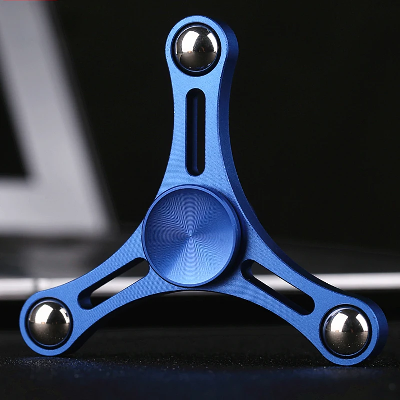 Забавная игрушка для детей и взрослых, Спиннер Tri-Spinner, металлический Спиннер EDC, Спиннер для детей, антистрессовая игрушка-головоломка J0150 - Цвет: Синий