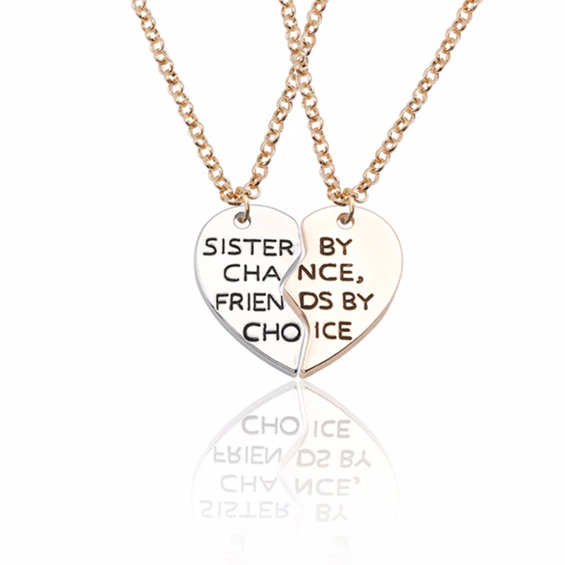 Милое ожерелье сестер с разбитыми сердцами лучший друг Золото Серебро Письмо