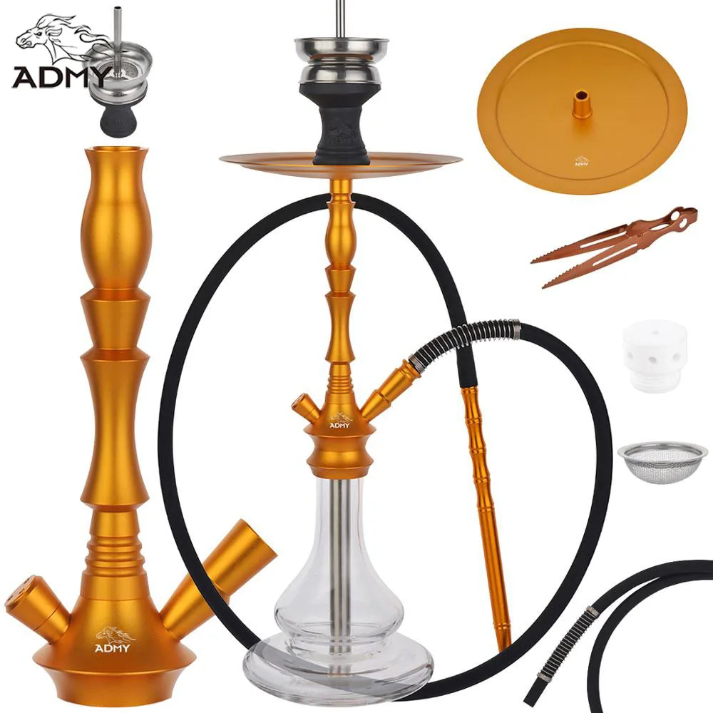 

ADMY Aluminum Hookah Shisha Six Colors Narguile Nargile Smoking Water Pipe factory wholesale Backpack gift Included accessories