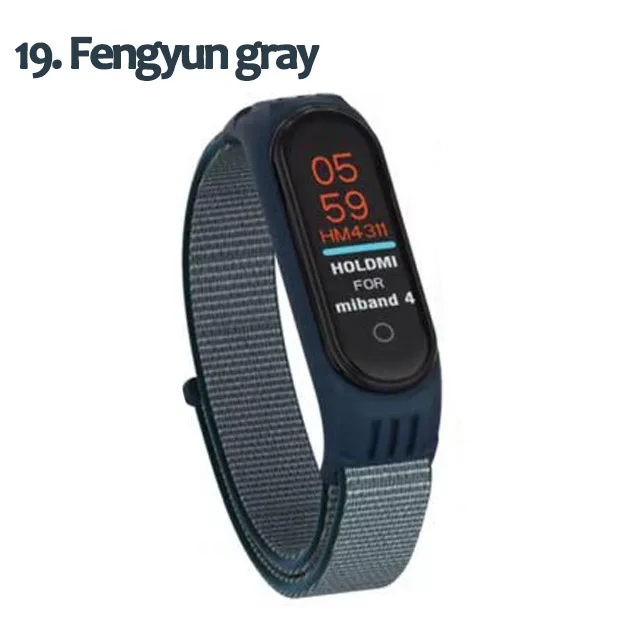 Нейлоновый ремешок для xiaomi mi band 4 ремешок браслет NFC умные часы замена xiaomi mi band 3 цветной Ремешок Браслет против потери - Цвет ремешка: 19