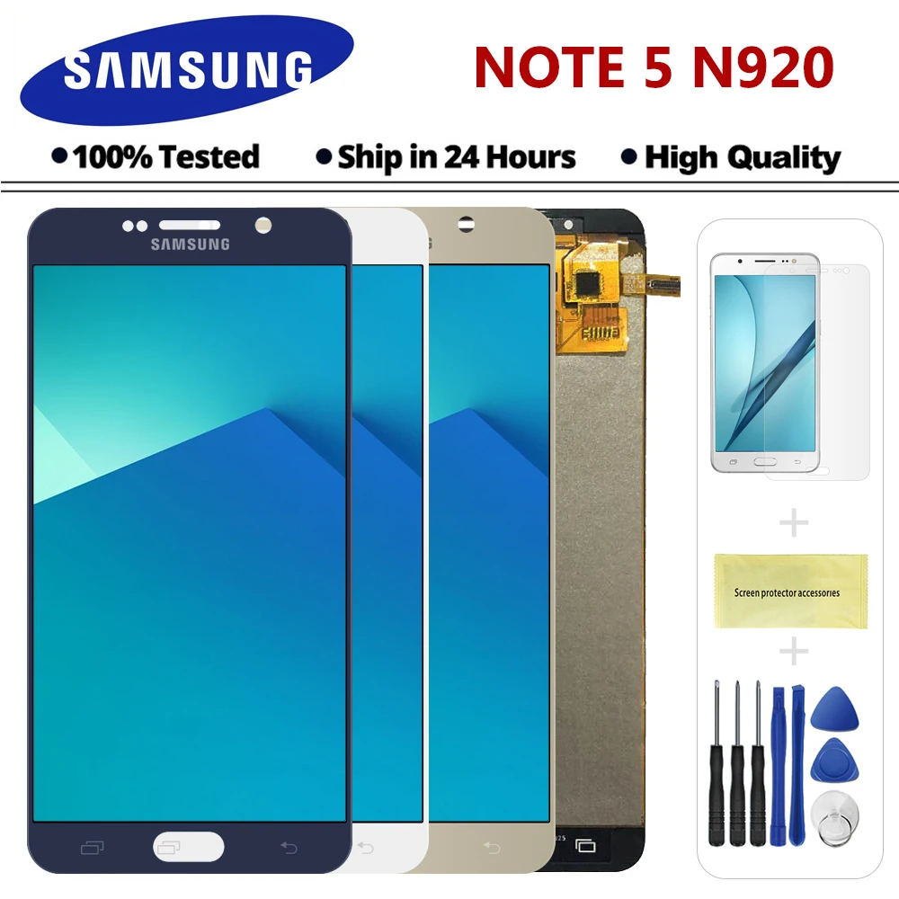 Test For Samsung Galaxy Note 5 N920 N920F N920A N920G N920T LCD Display Touch Screen Digitizer Assembly Replacement Parts