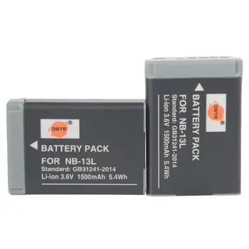 

DSTE 2x NB-13L Replacement Li-ion Battery for Canon G5X,G5X Mark II,G7X,G7X Mark II,G9X,G9X Mark II,SX620HS,SX720HS,SX730HS