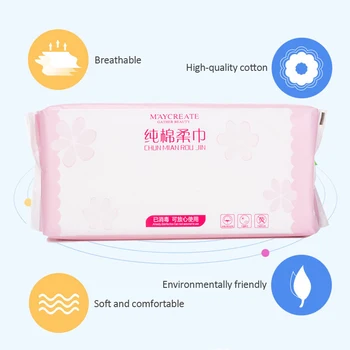 

80Pcs/Pack Disposable Cotton Towel Washing Face Pad Removable Tissue Cosmetic Makeup Remover Tool Wet Dry Cloth Wipes