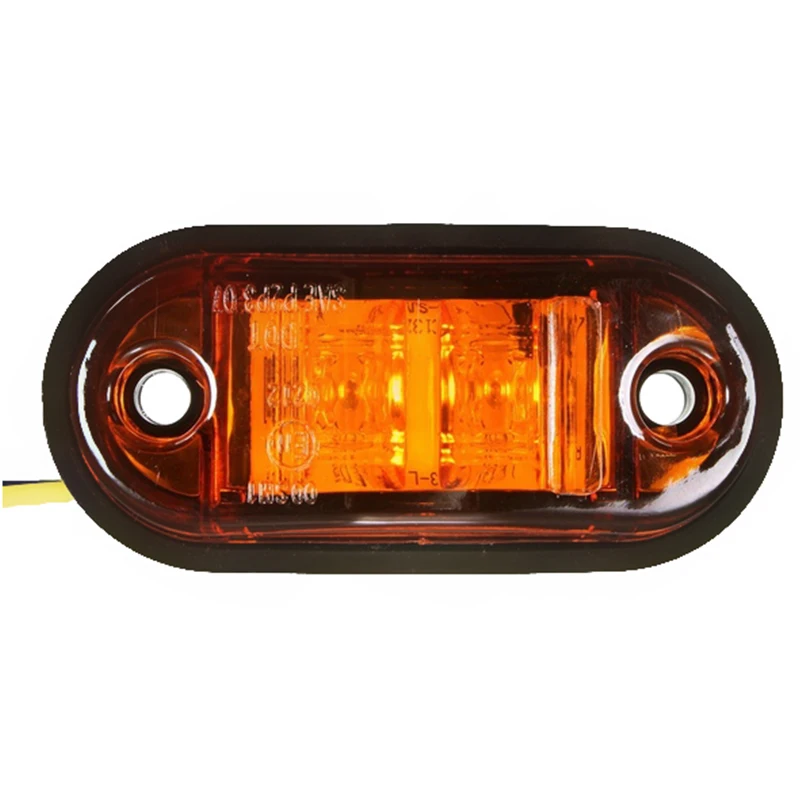 12 V/24 V 2 светодиодные, боковые, габаритные фонари светодиодные лампы для автомобиля грузовика прицепа e-помечено Янтарный