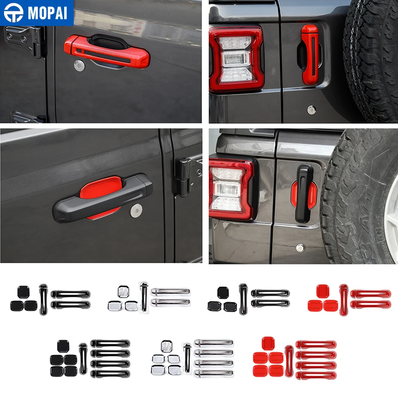 Автомобильные наклейки MOAPI для Jeep Wrangler JL, автомобильная боковая задняя дверная ручка, декоративная крышка, аксессуары для Jeep Wrangler JL