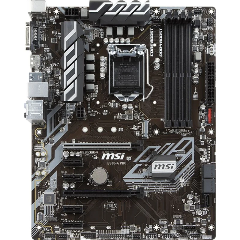 Материнская плата MSI B360 A PRO Soc 1151v2 Intel 4xDDR4 ATX AC`97 8ch(7.1) GbLAN+DVI+DP|Материнские платы| |