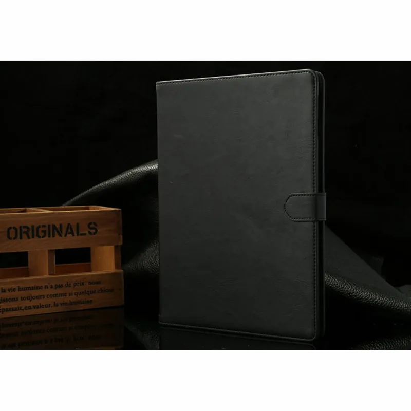 Кожаный чехол для ipad air, Folio Stand протектор кожи для ipad 5 Чехол, Crazy Horse Тонкий чехол для ipad air - Цвет: black
