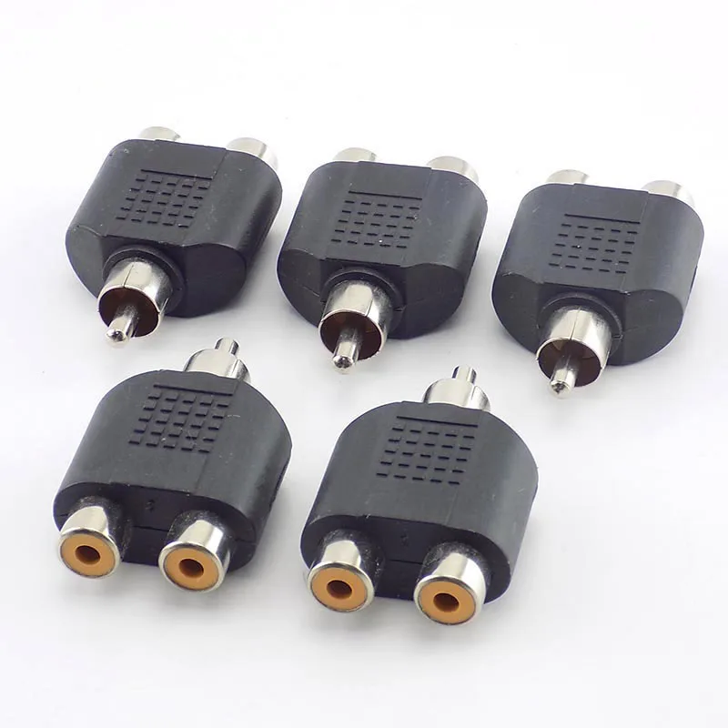 5x RCA штекер на 2 гнездовая контакт-деталь RCA AV Разъем для аудиокабеля IN-LINE конвертер Разъем для CCTV камеры безопасности K15