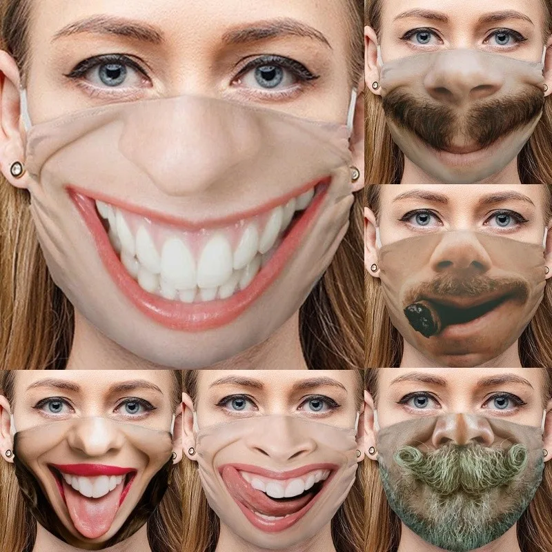 

Fashion Reusable Protective Sunscreen Funny Face Scarf Breathable Cycling Mask Halloween Mask Washable Face Cover Respira Purge