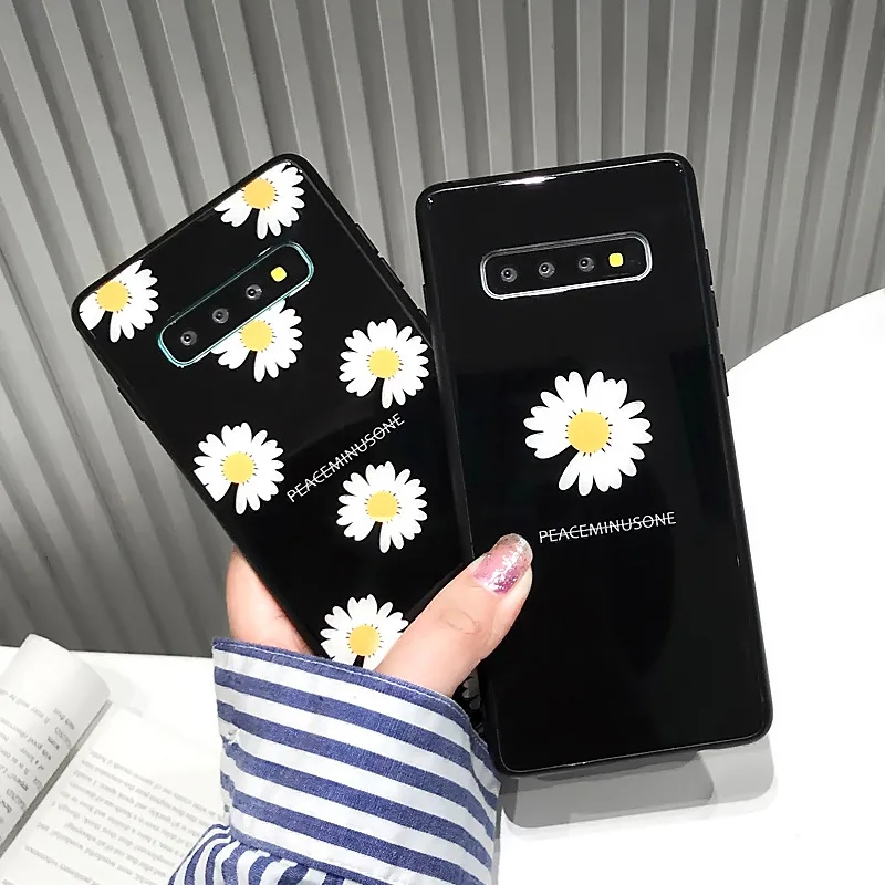 Для samsung Примечание 10 S10 плюс S10 Lite S9 S8 Note 9 Note 8 A20 A30 A40 A50 M10 M20 M30 белая Маргаритка Твердый защитный чехол