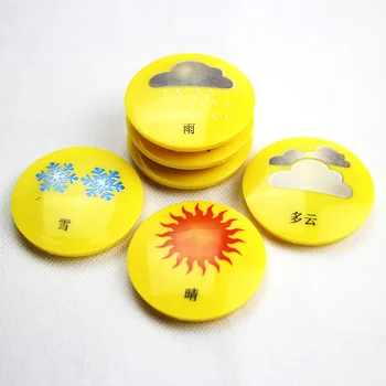 

Fridge Magnet White Board Buttons Ferrite Permanent Magnet Dia.50mm With Weather Pattern Can be Used for Chinese Teaching 12pcs