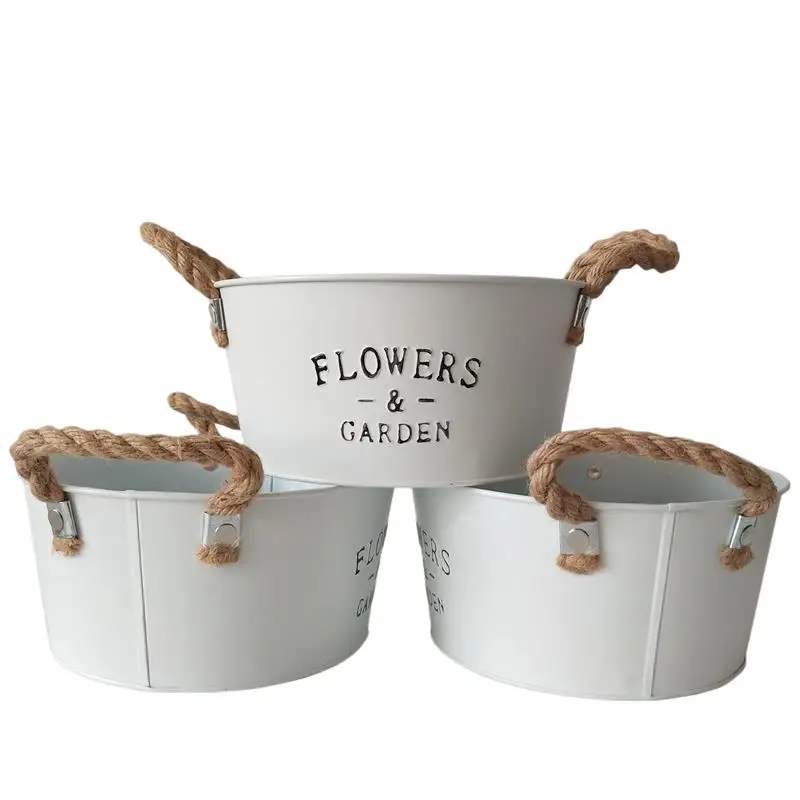 5Pcs/lot Large Flower Pot Big Metal Planter White Wedding Table Centerpieces Garden Cachepot Ego What | Дом и сад