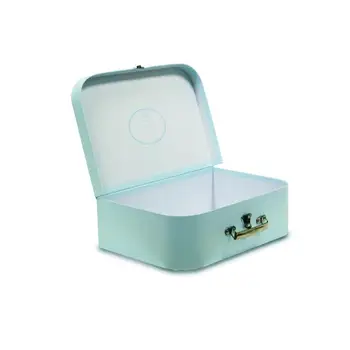 

Cardboard suitcase smooth blue for babies and children (Measures: 35*23,5*10 cm)