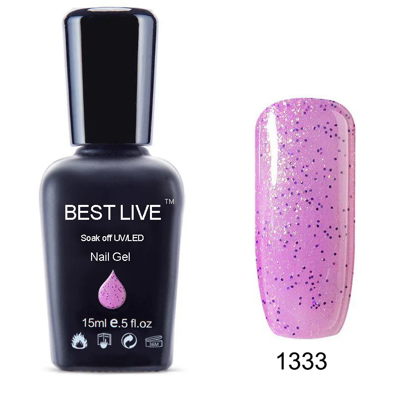 1333 BEST LIVE 15 мл 58 очаровательных цветов замачиваемый УФ-гель для ногтей УФ и светодиодный дизайн ногтей красота блестящий гель для ногтей долговечный - Цвет: 1333