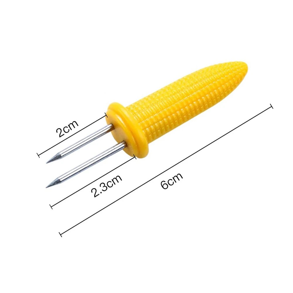 10Pcs Corn on The Cob Holders Stainless Steel Corn Holders Corn on The Grill, Corn on The Cob Skewers Double Fork Sweet Corn images - 6