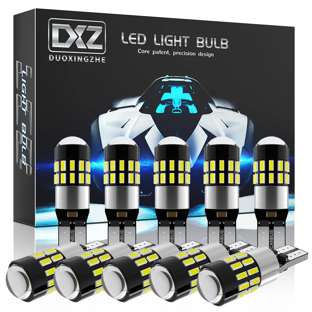 

DXZ 10PCS W5W T10 LED Bulb Lens 30SMD 12V 24V WY5W Canbus Car Clearance Interior Map Dome Reading Parking Signal Light Auto Lamp