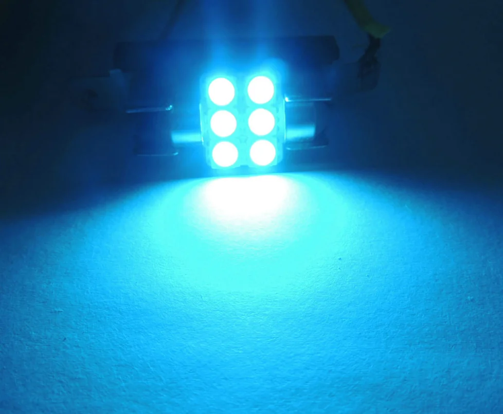 2 шт. Ice Blue 6SMD 1,2" 31 мм DE3175 DE3022 Светодиодный лампочки для салона автомобиля модификация автомобиля аксессуары для автомобиля