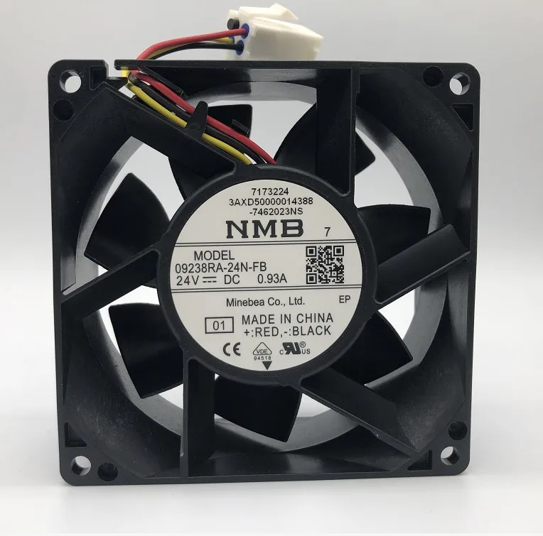 para Nmb-mat dc 24v 0.93a 92x92x38 mm Ventilador de Refrigeração de Alta Velocidade Poderoso Axial do Servidor de Fios 09238ra24n-fb