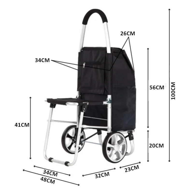 ALWAYSME Shopping Cart With Seat