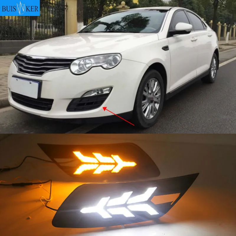 

Дневсветильник Roewe 2009, 2013 ~ 550 года, автомобильные аксессуары, светодиодные ходовые огни для Roewe 550, противотумансветильник