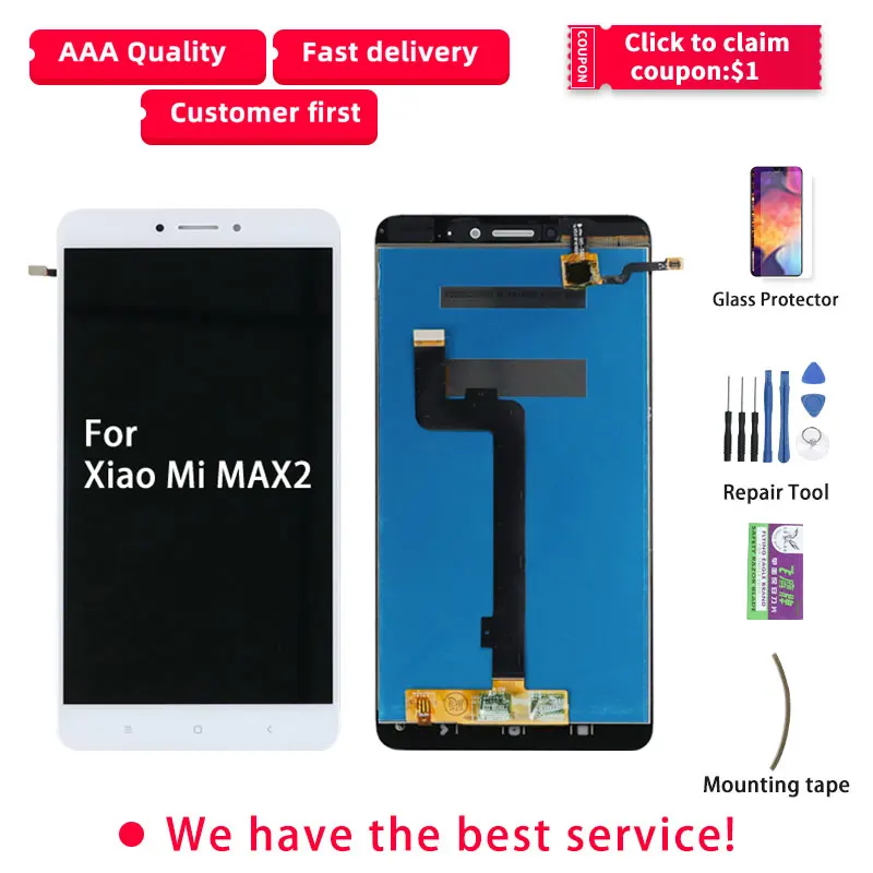 Оригинальный Для Xiaomi MI Max 2 ЖК дисплей сенсорный экран с рамкой Ramka дигитайзер