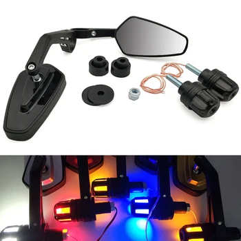 

Motorcycle 22mm Rearview Handle mirror With LED Turn signal Side Light For Ducati MONSTER S2R 800 748 916 996 998 848 M600 M620