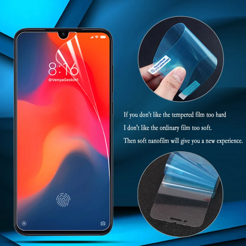 

Nano Explosion-proof Film For Xiaomi Redmi 8A Note 8 7 6 5 Pro Screen Protector For Xiaomi Mi 9T A3 9 Pro 5G Lite Film Foil