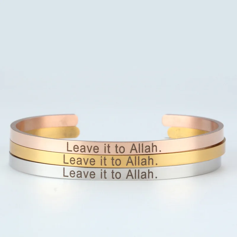 PolishedPlus индивидуальный браслет Оставьте его в алле из нержавеющей стали браслет вера религия письмо персонализированные для женщин девушка подарок