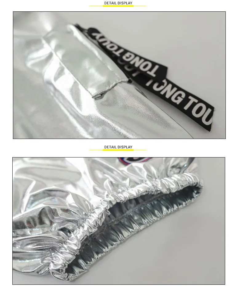 2021 Fashion Boys Hip-hop Set Girl Silver Color Jazz Dance Costume Children Performance Clothes Dance Costume Cool Rave Outfits