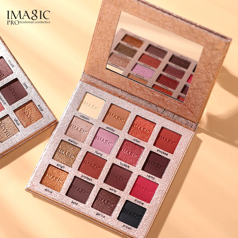 Billig IMAGIC Neue Shimmer Lidschatten 16 Farben Palette Matte Lidschatten Glitter Palette Make Up Set Schönheit