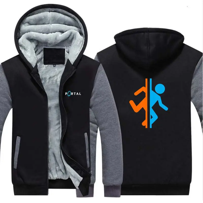 Новая игра Portal 2 толстовки с капюшоном зимние повседневные косплей мультфильм пальто утепленная с капюшоном для мужчин и женщин одежда - Цвет: 03